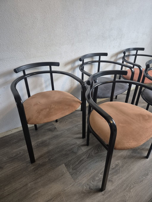 Set Of Five Post Modern Memphis Style Design Chairs Carlo Bimbi For Segis Italy