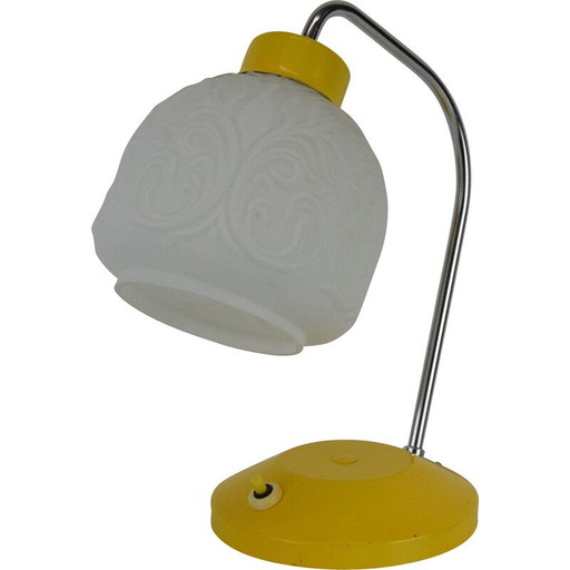 Vintage table lamp in glass, lacquered metal and chrome from Lidokov, Czechoslovakia 1960