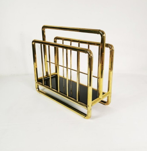 Art Deco Brass Magazine Rack