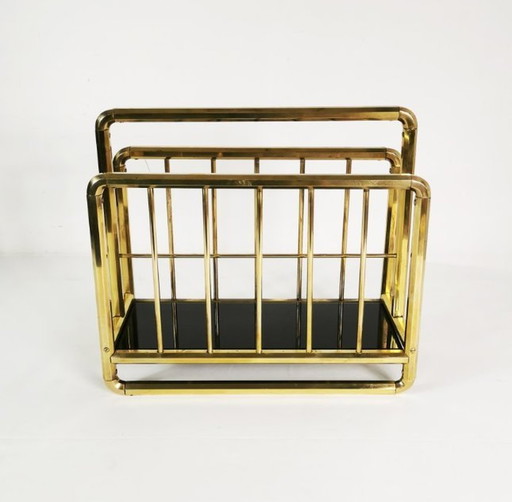 Art Deco Brass Magazine Rack