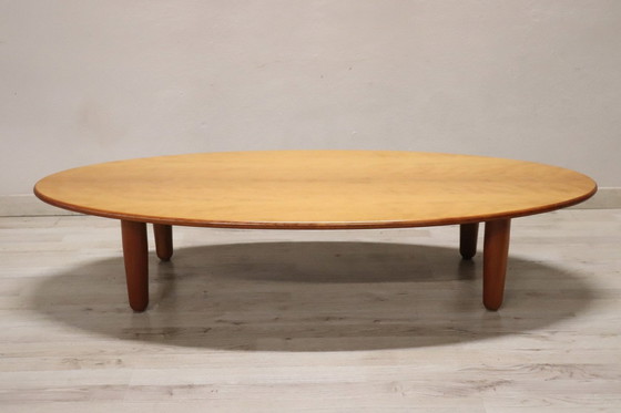 Image 1 of Large Oval Coffee Table By Cassina, 1980S