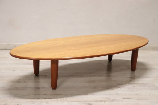 Large Oval Coffee Table By Cassina, 1980S