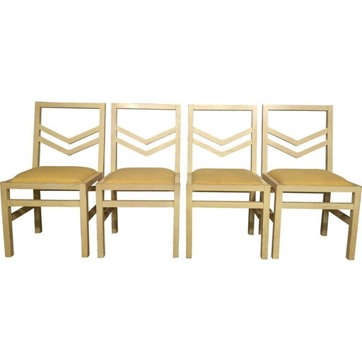 Set of 4 vintage Quilt chairs by WILMOTTE SCDR edition