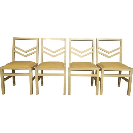 Image 1 of Set of 4 vintage Quilt chairs by WILMOTTE SCDR edition