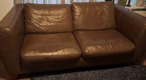 Leather sofa brown