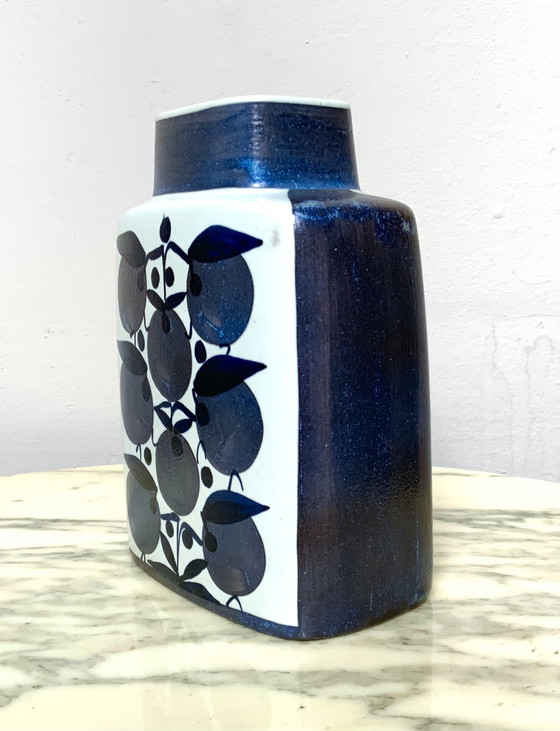 Image 1 of 1x Royal Copenhagen glazed ceramic vase with blueberries