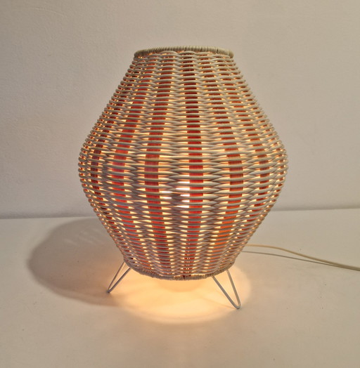 Vintage IKEA Rattan Table Lamp Boho Lamp