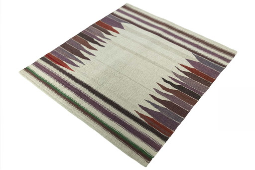 Hand-woven designer kilim Fars - 124 X 116 Cm (New)