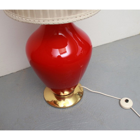 Image 1 of Vintage floor lamp in red glass, 1950