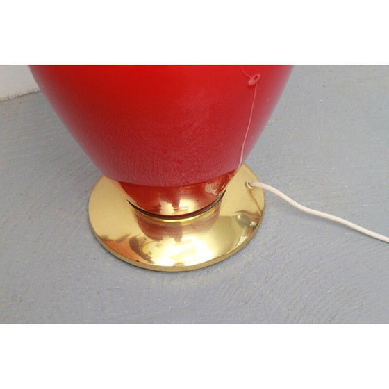 Image 1 of Vintage floor lamp in red glass, 1950