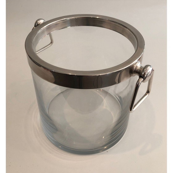 Image 1 of Vintage silver plated and glass champagne bucket, 1970s