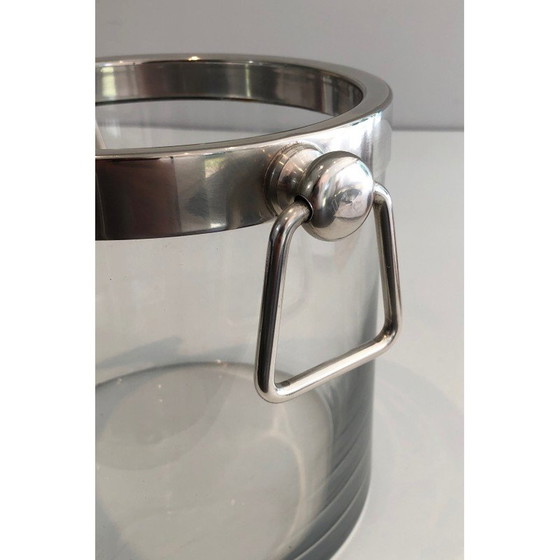 Image 1 of Vintage silver plated and glass champagne bucket, 1970s