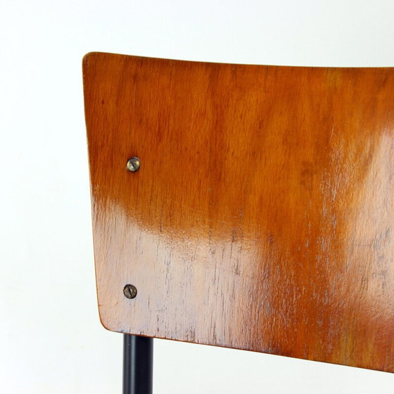 Image 1 of Vintage office chair in curved steel and plywood for Kovona, Czechoslovakia 1950