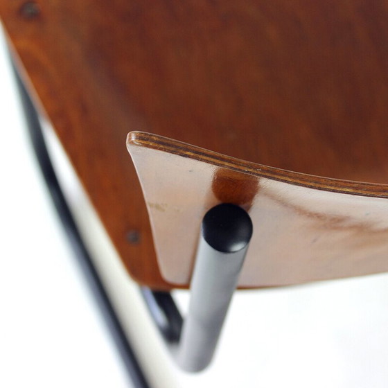 Image 1 of Vintage office chair in curved steel and plywood for Kovona, Czechoslovakia 1950