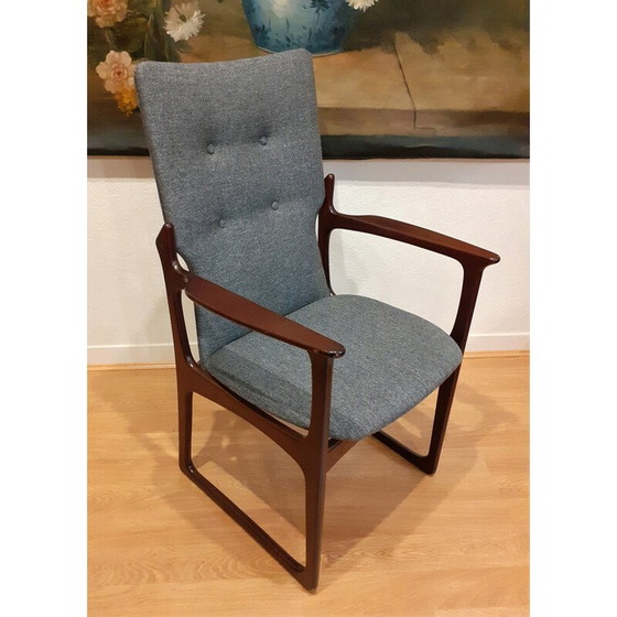 Image 1 of Pair of vintage armchairs in stained solid wood and fabric