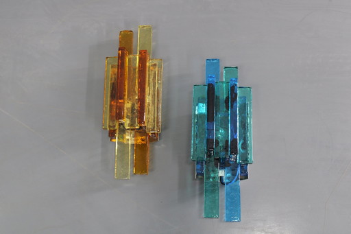 1960S Svend Aage Holm Sørensen Pair Of Glass Wall Lamps, Denmark 