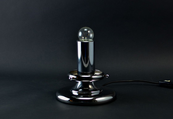 Image 1 of Vintage Design Chrome and Glass Mushroom Table Lamp by Baum Leuchten, 1970s.