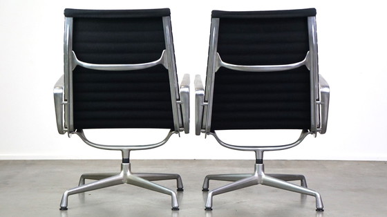 Image 1 of 2 x Design swivel chair Vitra model EA 116 in black fabric