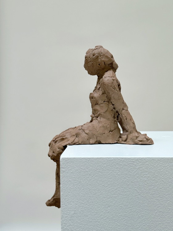 Image 1 of Terracotta Sculpture - A Seating Woman - Yolande Ide (1931)