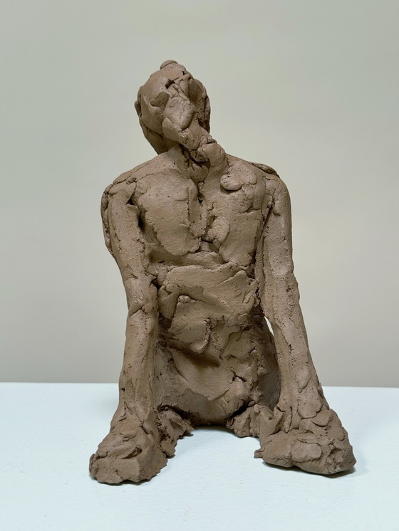 Image 1 of Terracotta Sculpture - A Seating Woman - Yolande Ide (1931)