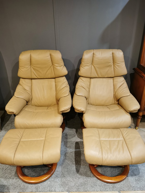 Image 1 of 2x Stressless Mod. Reno relax chairs