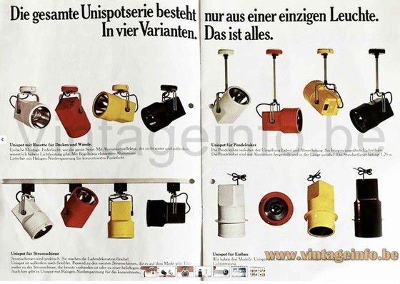 Image 1 of Orange Spotlight "Unispot" By Bent Boysen For Louis Poulsen. Denmark 1970S
