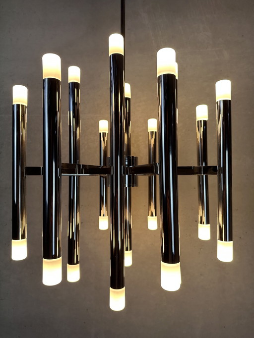 Vintage design tubular Boulanger chandelier