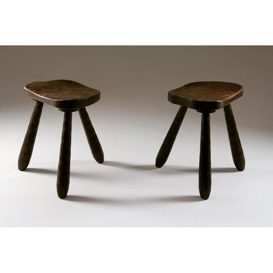 Image 1 of Coppia di sgabelli a treppiede francesi d'epoca, 1930-1940