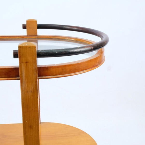Image 1 of Vintage Bauhaus serving trolley in cherry wood, Germany 1930