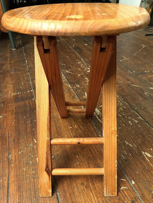 Roger Tallon Foldable Pine Stool Or Side Table