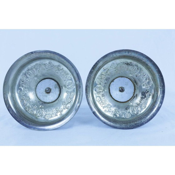Image 1 of Pair of vintage nickel silver candle holders