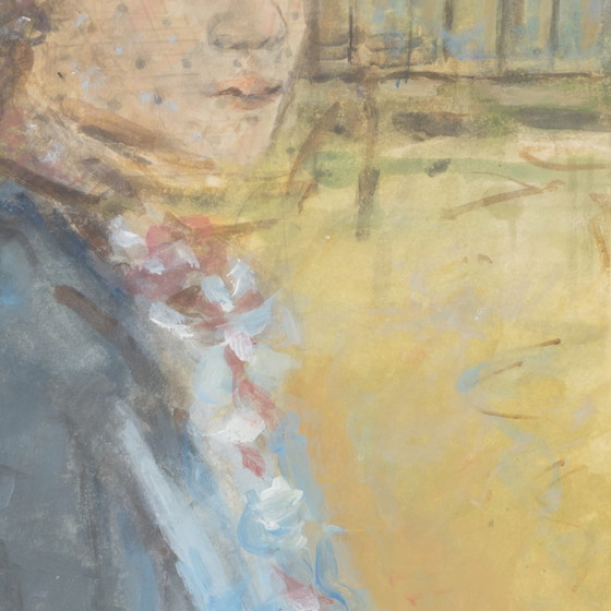 Image 1 of Isaac Israels (1865-1934) - Portrait d'une dame dans le parc