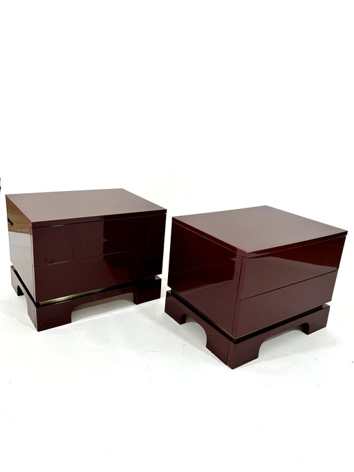 Pair De Table Chevet Jc Mahey 1970