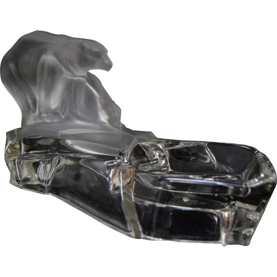 Image 1 of Art deco vintage ashtray by Karl Zentner for Glasswork Libochovice, Czechoslovakia 1930s