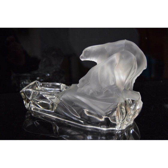Image 1 of Art deco vintage ashtray by Karl Zentner for Glasswork Libochovice, Czechoslovakia 1930s