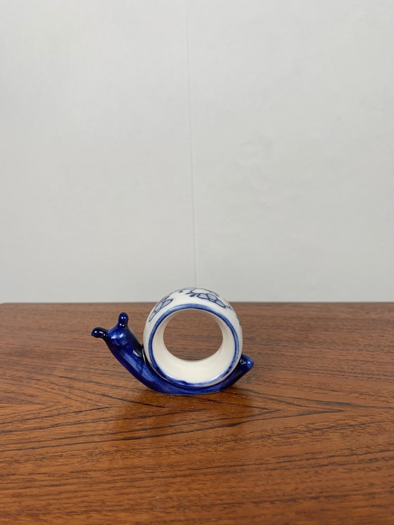 Image 1 of Set Of 6 Vintage Napkin Rings In The Shape Of Snails, Rodes, 1970