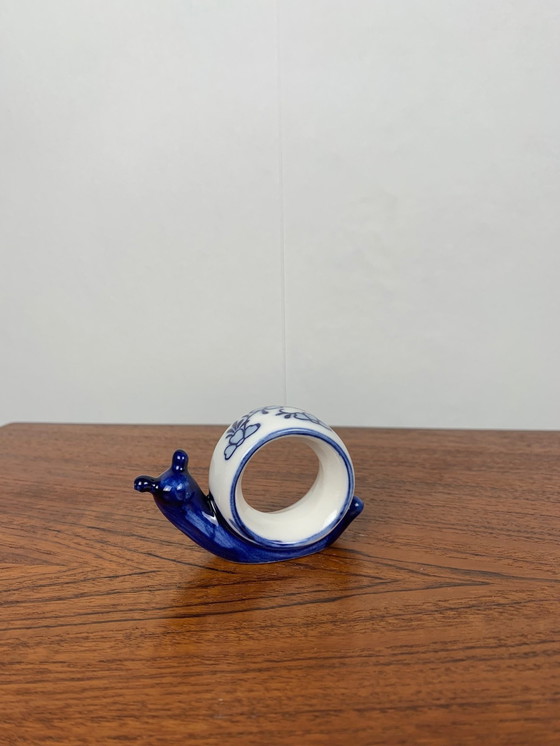 Image 1 of Set Of 6 Vintage Napkin Rings In The Shape Of Snails, Rodes, 1970