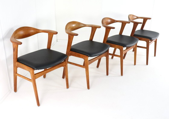 Image 1 of 4X Erik Kirkegaard For Hong Stolefabrik Chairs Model 49 Vintage