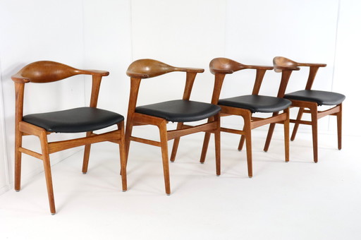 4X Erik Kirkegaard For Hong Stolefabrik Chairs Model 49 Vintage
