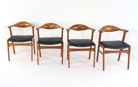 Image 1 of 4X Erik Kirkegaard For Hong Stolefabrik Chairs Model 49 Vintage