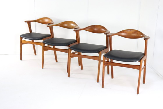 Image 1 of 4X Erik Kirkegaard For Hong Stolefabrik Chairs Model 49 Vintage