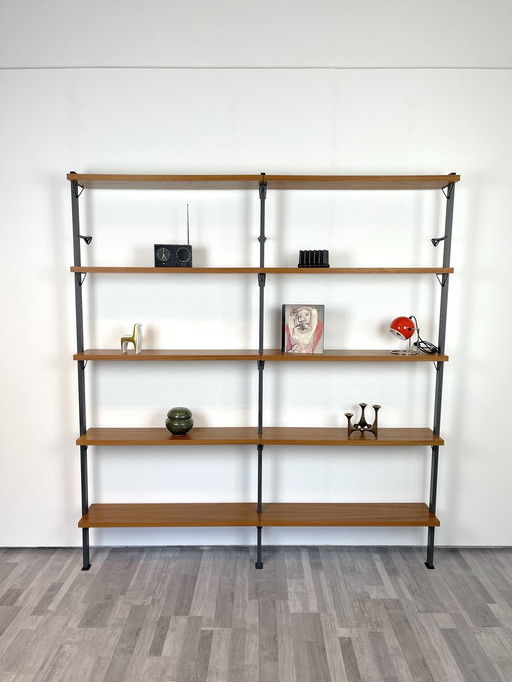 60s teak shelving system Olof Pira Sweden