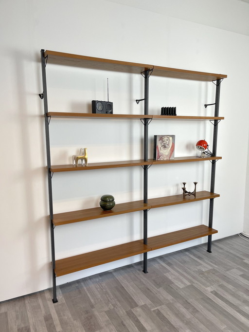 60s teak shelving system Olof Pira Sweden