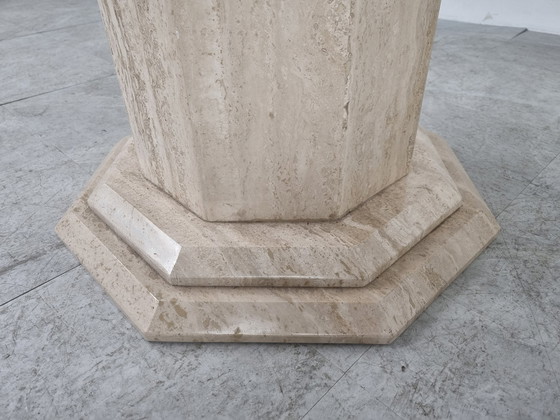 Image 1 of Octogonal italian travertine dining table 1970s