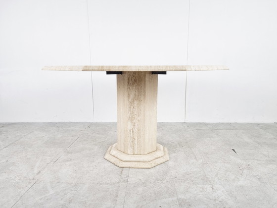 Image 1 of Octogonal italian travertine dining table 1970s