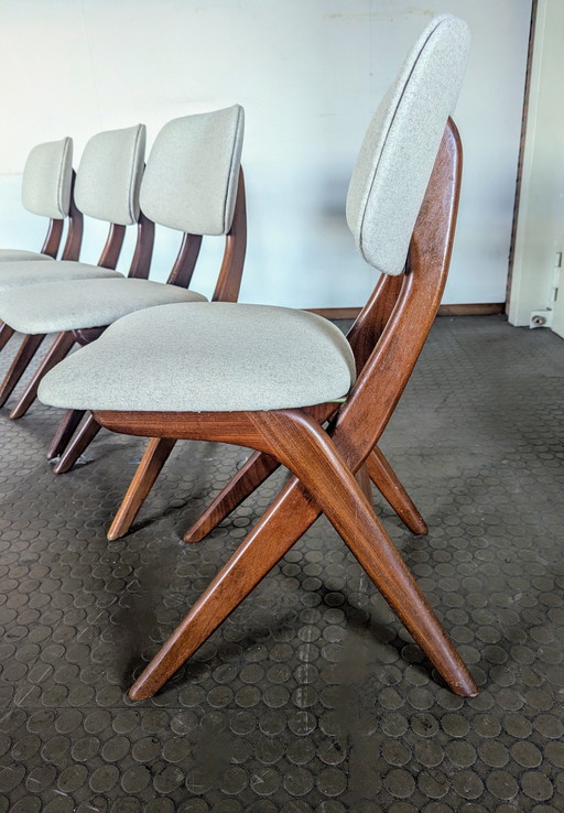 4x Midcentury Dutch Webe Dining Chairs - Louis van Teeffelen