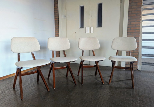 4x Midcentury Dutch Webe Dining Chairs - Louis van Teeffelen