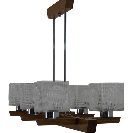 Pair of mid-century chandeliers by Instala Decin, Czechoslovakia 1970s