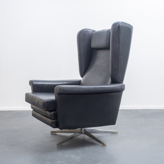 Image 1 of 60s leather relax armchair, vintage