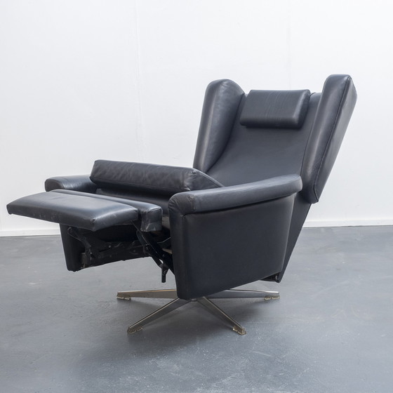 Image 1 of 60s leather relax armchair, vintage